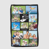 BESTE PAPA MET PAR 12 Foto Collage Persoonlijk Golfhanddoek (Voorkant)