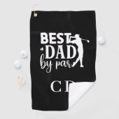 Beste papa met par monogram initialen zwart wit golfhanddoek (Insitu)
