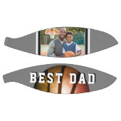 Beste Papa Metallic Sinaasappel Vader Foto Basketbal (Panelen)