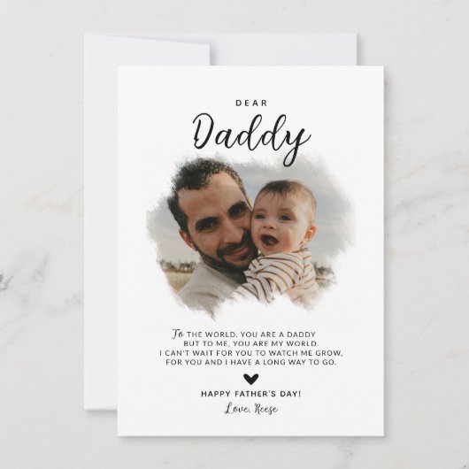 Beste Papa | Modern Foto Hart Vaderdag Kaart (Voorkant)