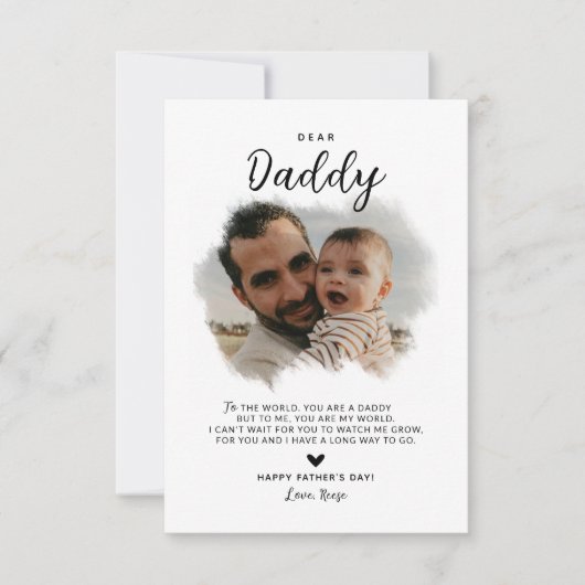 Beste Papa | Modern Foto Hart Vaderdag Kaart (Voorkant)