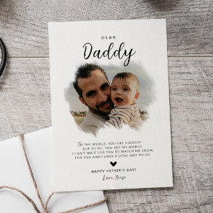 Beste Papa Modern Foto Hart Vaderdag Kaart