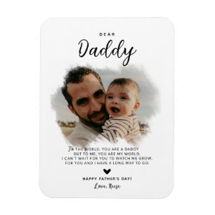 Beste Papa Modern Foto Hart Vaderdag Magneet