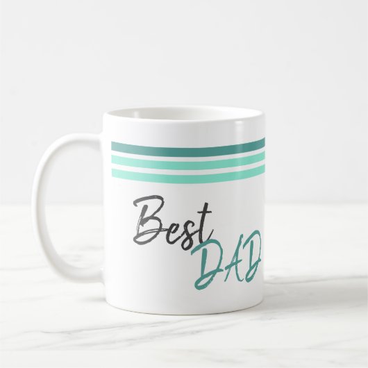 Beste Papa Modern Turquoise Schrift Vaderdag Koffiemok (Links)