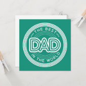 Beste Papa Moderne Groene Vaderdag Kaart (Voorkant / Achterkant in situ)