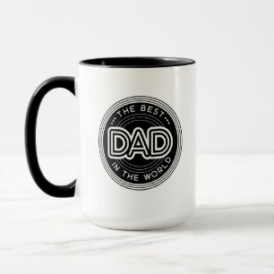 Beste Papa Moderne Vaderdag Zwart Wit Mok