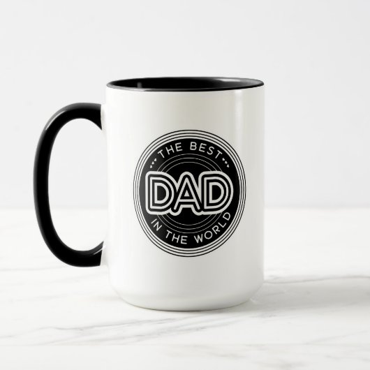 Beste Papa Moderne Vaderdag Zwart Wit Mok (Links)