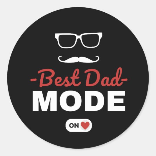 Beste Papa Modus Aan | Coole Papa Sticker (Voorkant)