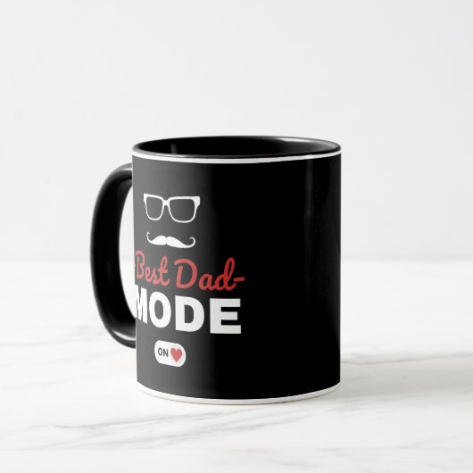 Beste papa-modus aan mok | Leuke papa cadeau | Vad (Voorkant links)