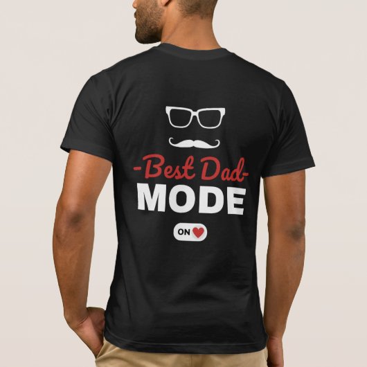 Beste Papa Modus Aan T-shirt (Achterkant)