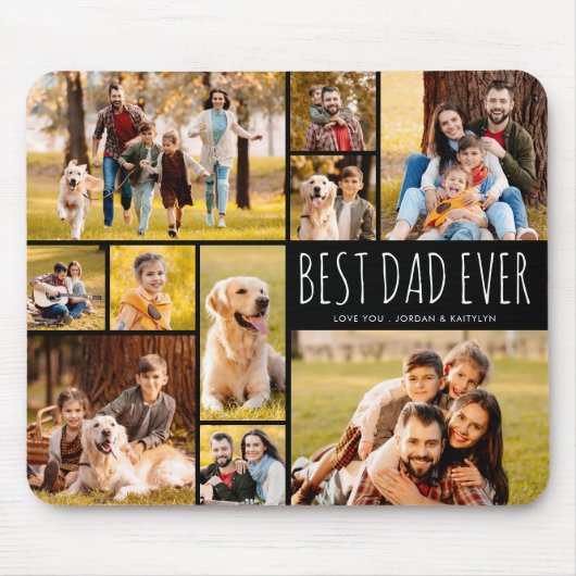 Beste Papa Ooit 10 Foto Collage Moderne Muismat (Voorkant)