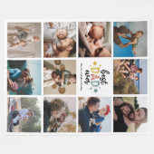 Beste papa ooit 11 foto collage fleece deken (Voorkant (Horizontaal))