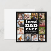 Beste papa ooit 12 foto collage  feestdagenkaart (Voorkant / Achterkant)
