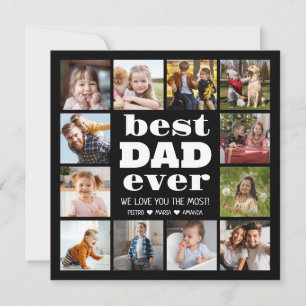 Beste PAPA Ooit 12 Foto Collage  Feestdagenkaart