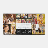 Beste papa ooit 15 foto collage modern op maat bureaumat (Keyboard & Muis)