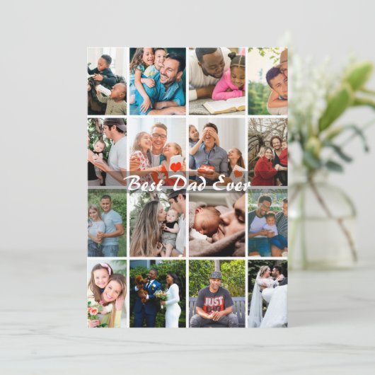 Beste Papa Ooit 16 Foto Collage Gepersonaliseerd V (Staand voorkant)