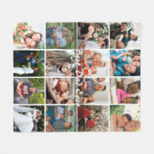 Beste Papa Ooit 16 Foto Collage Gepersonaliseerd V Fleece Deken (Voorkant (Horizontaal))