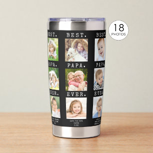 BESTE PAPA OOIT 18 Foto's Aangepaste kolommen Geïsoleerde Drinkbeker