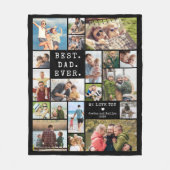 Beste Papa Ooit 19 Fotocollage Herinnering Fleece Deken (Voorkant)
