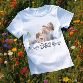 Beste papa ooit 2025 Custom Vaderdag Foto Gift T-shirt