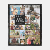 Beste Papa Ooit 20 Foto Collage Herinnering Fleece Deken (Voorkant)
