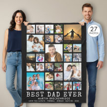 BESTE PAPA Ooit 27 Foto Collage Jouw Tekst Zwart