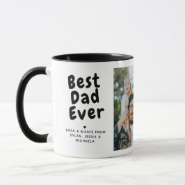 Beste papa ooit 2-foto collage & aangepast bericht mok