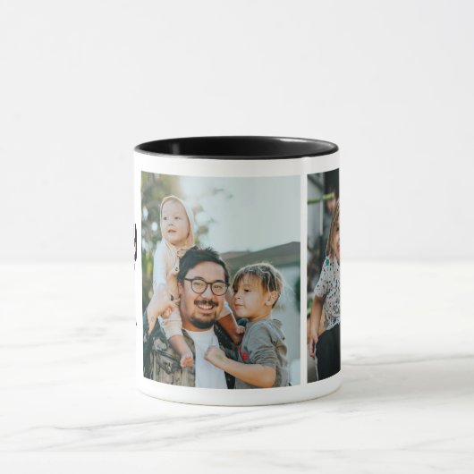 Beste papa ooit 2-foto collage & aangepaste berich mok (Midden)