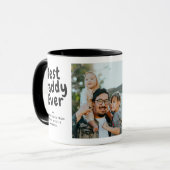 Beste papa ooit 2-foto collage & aangepaste berich mok (Voorkant links)