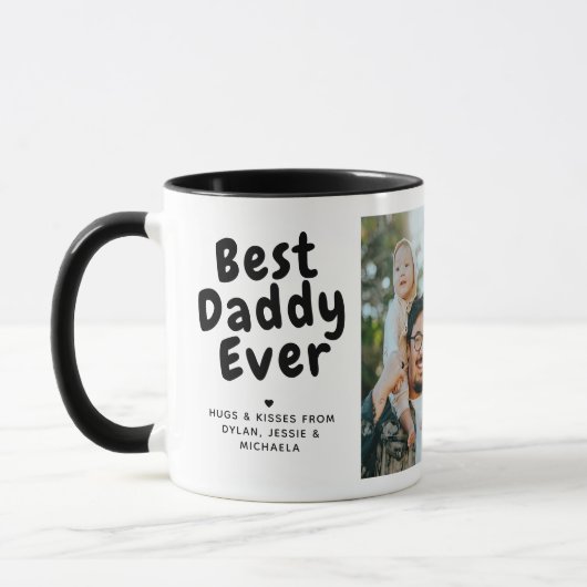 Beste Papa Ooit 2-foto-collage en aangepaste boods Mok (Links)