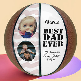 Beste papa ooit 2 foto collage Vaderdag Basketbal