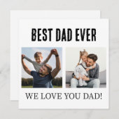Beste Papa Ooit 2 Foto Collage Vaderdag Cadeau Feestdagenkaart (Voorkant / Achterkant)