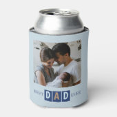 Beste Papa Ooit 2 Foto Cool Typografie Blikjeskoeler (Blikje Voorkant)