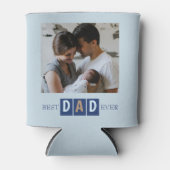 Beste Papa Ooit 2 Foto Cool Typografie Blikjeskoeler (Voorkant)