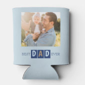 Beste Papa Ooit 2 Foto Cool Typografie Blikjeskoeler (Achterkant)