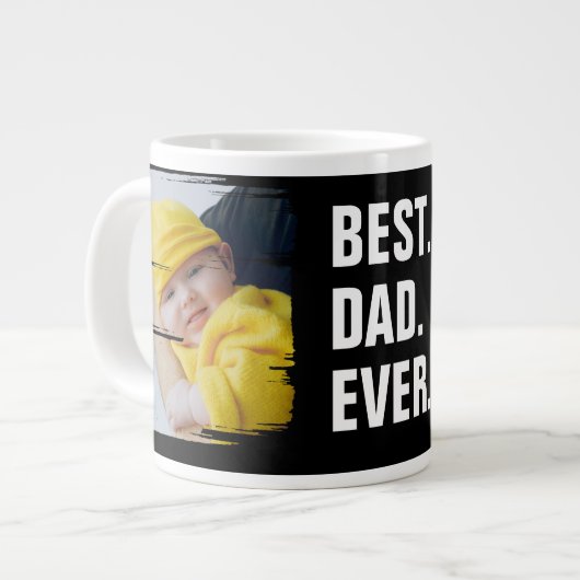 Beste papa ooit 2 foto krabbel Lijst gepersonalise Grote Koffiekop (Links)