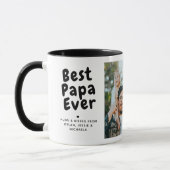 Beste Papa ooit 2-fotocollage & aangepaste bericht Mok (Links)