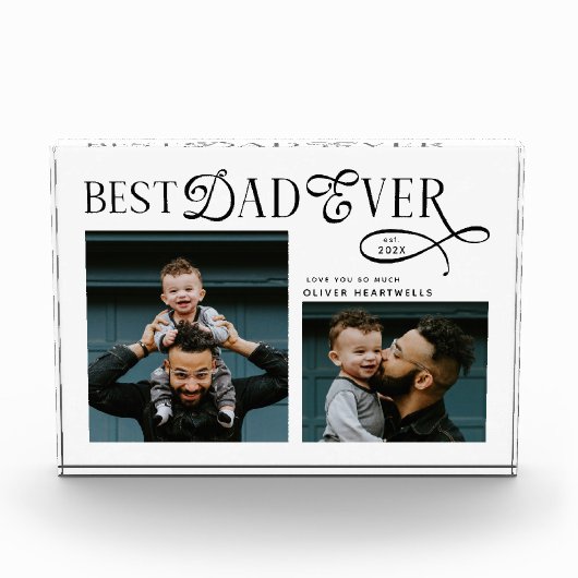 Beste papa ooit 2 foto's moderne vadersdaggeschenk (Voorkant)