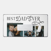 Beste papa ooit 2 foto's moderne vadersdaggeschenk bureaumat (Keyboard & Muis)