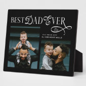 Beste papa ooit 2 foto's moderne vadersdaggeschenk fotoplaat (Zijkant)