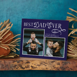Beste papa ooit 2 foto's moderne vadersdaggeschenk fotoplaat