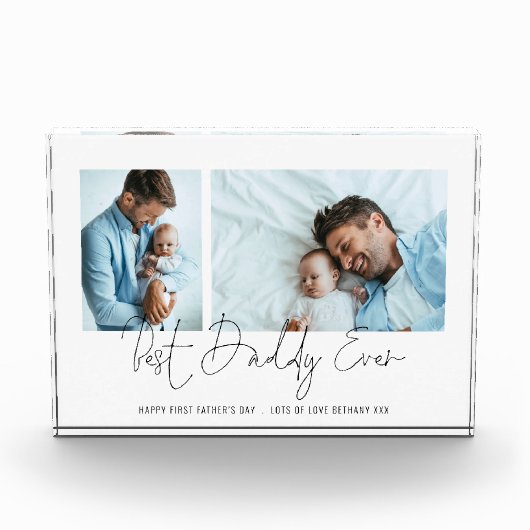 Beste papa ooit 2 Foto's Script 1st Fathers Day (Voorkant)