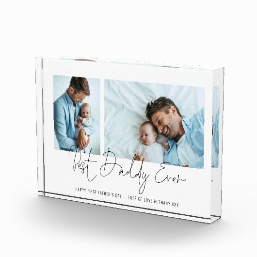 Beste papa ooit 2 Foto's Script 1st Fathers Day (Rechts)