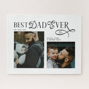 Beste papa ooit 2 foto's Vaderdag Cadeaus Legpuzzel