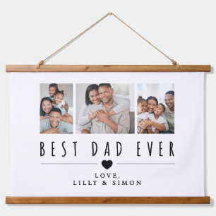 Beste papa ooit 3 Aangepaste fotogalerij muur Hangend Wandkleed