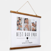 Beste papa ooit | 3 Aangepaste fotogalerij muur Hangend Wandkleed (Gebogen)