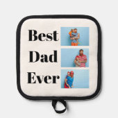 Beste Papa Ooit 3 Foto Collage Pannenlap (Voorkant)