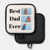 Beste Papa Ooit 3 Foto Collage Pannenlap (Voorkant / Achterkant)