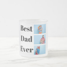 Beste papa ooit 3 foto collage Vaderdag cadeau Matglas Koffiemok