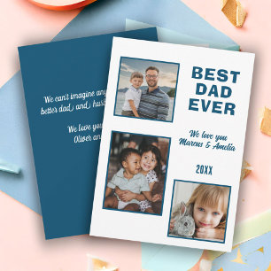 Beste papa ooit 3 foto collage Vaderdag Feestdagenkaart